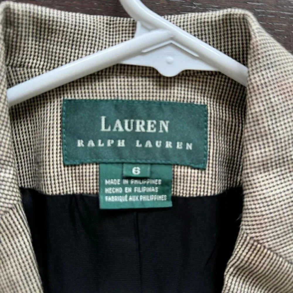 Lauren Ralph Lauren 2-Button Jacket Versatile Office Attire Beige 6 - Picture 4 of 9